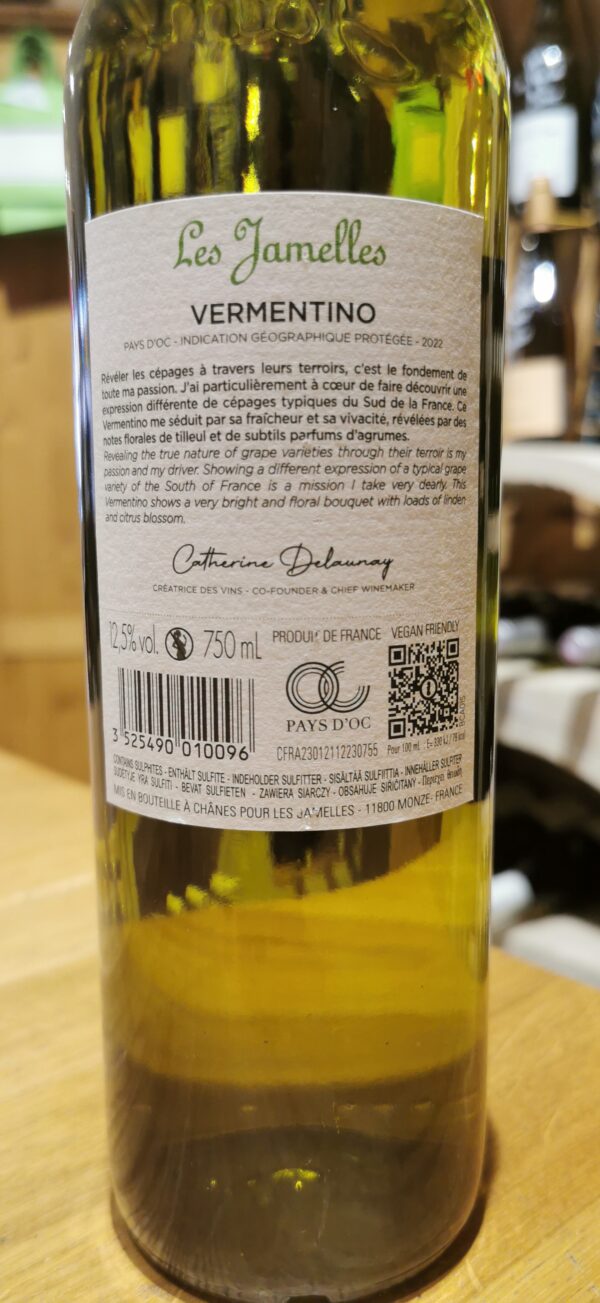 Les Jamelles Vermentino 2022 Pays d'Oc Domaine Delaunay – Image 2