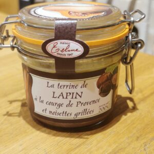 Terrine de Lapin à la courge de Provence et noisettes grillées Maison Telme depuis 1947