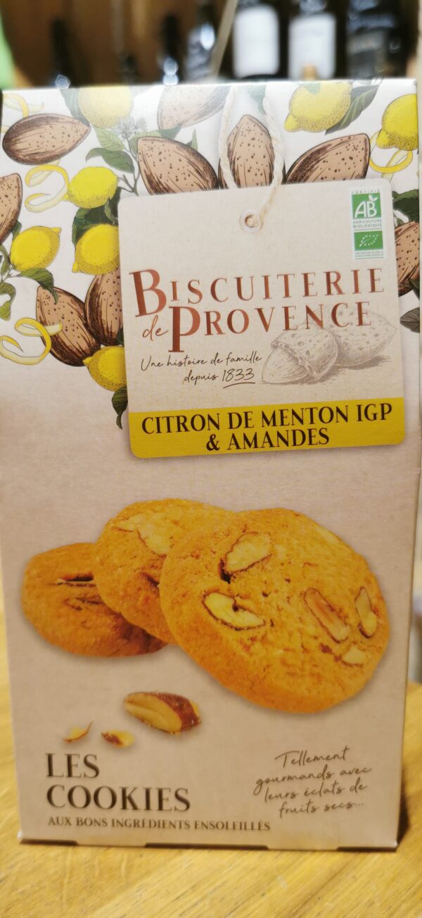 Les Cookies citron de Menton AOP et amandes Biscuiterie de Provence BIO